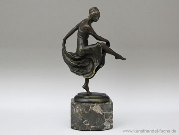 Bronze Rudolf Kaesbach tanzende Frau Jugendstil