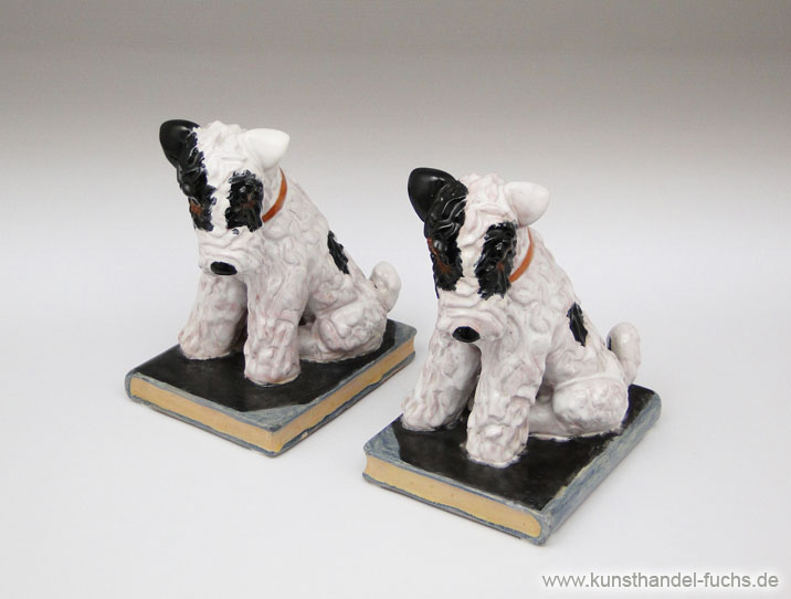 Ceramics Bookends Gmunderner Ceramics Art Deco dog circa 1930