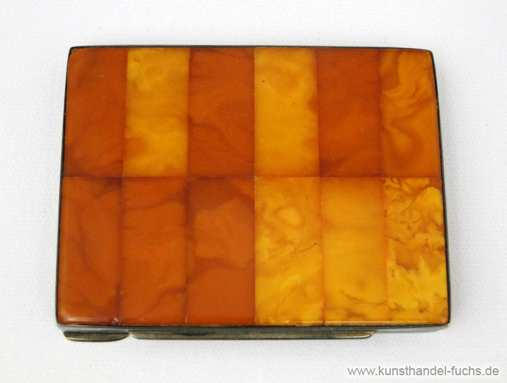 Other amber case Art Deco silver Königsberg circa 1925