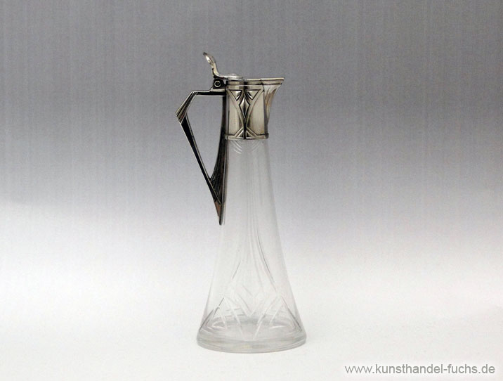 Metal carafe silvered Wmf Art Nouveau circa 1905