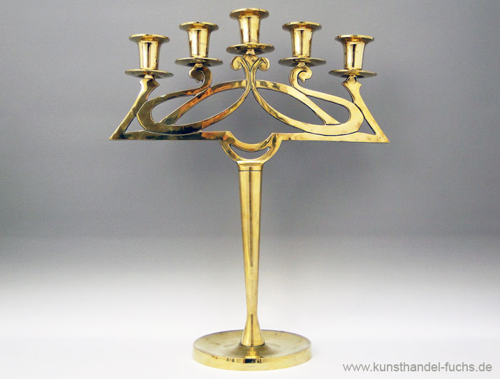 Metal Sweden candlestick Art Nouveau circa 1900 Malm